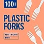 Perk Heavy-Weight Plastic Forks, 100 Count Disposable Forks for Everyday Meals, Parties & Desserts, White~#|#~241A7EC8-EBB9-430E-A714CE6FA944E40B_sc7