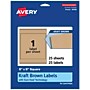 Avery Laser/Inkjet Square Multipurpose Labels, 8" x 8", Kraft Brown, 25 Labels/Pack ( 94108)~#|#~2435CD0A-2656-4A7E-82003D0ED9615D83_sc7