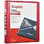 Staples 1" 3-Ring View Binders, D-Ring, Red (58652)~#|#~245AFE5C-1C23-4AAD-B896301494B17A78_sc7