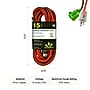 GoGreen Power 15' Indoor/Outdoor Extension Cord, 16 AWG, Orange (GG-13715)~#|#~24EB73D7-63D0-491D-B5065234E58C1A17_sc7