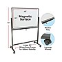 Excello Global Products Double Sided Magnetic Steel Mobile Dry-Erase Whiteboard, Aluminum Frame, 4' x 3' (EGP-HD-0066-BK)~#|#~260E23C4-292D-40A7-AB45567CC2C13688_sc7