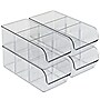 Azar Small Stackable Plastic Storage Bin, Clear, 4/Pack (556750-4PK)~#|#~26C87674-D80E-44AD-BD1BC636B2F48BD8_sc7