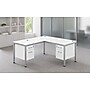 Boss Office Products Simple System 71"W L-Shaped Desk with 2-Pedestals, White (SGSD004-203-WT)~#|#~26DD0575-8DD4-47F6-818555C1DA71DECD_sc7