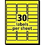 Avery Laser Address Labels, 1" x 2 5/8", Neon Yellow, 30 Labels/Sheet, 25 Sheets/Pack   (5972)~#|#~26FD289F-B476-4545-B4DC8C433567C0AE_sc7