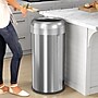halo Stainless Steel Round Open Top Trash Can with Dual AbsorbX Odor Control System, Silver, 16 Gal. (OT16STR)~#|#~2714EB77-1E96-48D5-9BBCC8BB09D17796_sc7