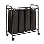 Household Essentials 4-Section Rolling Laundry Sorter, Polyester, Black (HE1112)~#|#~27BF1171-F9BD-4AAF-B290ED8861875AFC_sc7