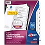 Avery Ready Index Table of Contents Paper Dividers, 1-10 Tabs, White, 6 Sets/Pack (11823)~#|#~27E34B89-E34D-4FC0-9E5FBE53EA1677C5_sc7
