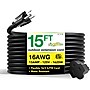 GoGreen Power 15' Indoor/Outdoor Extension Cord, 16 AWG, Black (GG-13715BK)~#|#~285DFEBD-B93D-49A9-87F03ED42E961FF4_sc7