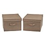 Household Essentials Large Stackable Folding Fabric Storage Bin, 8" x 12"x 15", 24.93 Qt., Beige, 2/Pack (7813-1)~#|#~2910419A-5E70-468A-95230650EDA11AC7_sc7