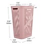Mind Reader 15.85-Gallon Slim Laundry Hamper with Lid, Plastic, Pink (HBIN60-PNK)~#|#~294E08E9-36AF-4195-8412442321241547_sc7