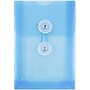 JAM Paper Premium Plastic Filing Envelope with Button & String Closure, 4 1/4" x 6 1/4", Blue, 3/Pack (473B1BUX3)~#|#~297C36C5-5A9D-46D5-A40831DF8056BCE2_sc7