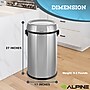 Alpine Industries Stainless Steel Trash Can with Swing Lid, 17 Gallon (ALP470-65L-1)~#|#~2989EDDE-4CF3-453D-AE635028ABA158C0_sc7