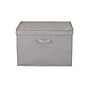 Household Essentials Large Folding Fabric Wide KD Storage Box With Lid, 12" x 18.5"x 15", 58 Qt., Gray, 2/Pack (7419-1)~#|#~298BF2F8-27DF-471E-9595A5611401DD59_sc7