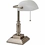 V-Light LED Bankers Desk Lamp with Frosted Glass Shade, 14.75" H, Brushed Nickel (8VS688029BN)~#|#~29E284A4-3CFD-4C7C-83CFDE24B76A32D7_sc7