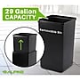 Alpine Industries Steel Recycling and Trash Can Set with Square and Mixed Lid, 29 Gallon, Black/Blue, 2/Pack (ALP4450-BLK-KIT4)~#|#~29EB2C41-2A97-40FB-91FA00B623BDBF8C_sc7