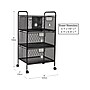 Mind Reader 4-Drawer Mobile Utility Cart with Wheels, Metal, Black (4DRMESH-BLK)~#|#~2A5D3626-8BD6-4555-BAA57F2883F17C45_sc7