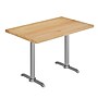 Flash Furniture Bennett Wooden Commercial Indoor Table, 48" x 30", Natural Top/Silver Base (GSF3048NTT0522S)~#|#~2A715819-BD6D-4958-BE0C2CC1483DF7C5_sc7