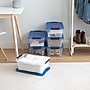 Iris Stack & Pull 12 Qt. Snap Lid Storage Boxes, Clear/Navy, 6/Carton (100306-CT)~#|#~2A754F25-83EC-4CDE-8B27CCC5BEE51ADD_sc7