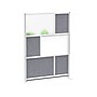 Luxor Workflow Series 6-Panel Freestanding Modular Room Divider System Starter Wall with Whiteboard, 70"H x 53"W, Gray/Silver~#|#~2A87D15A-F09D-4B13-AD5C7C724FBF806D_sc7