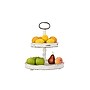 Storied Home Distressed Cream Wood 2-Tier Tray with Metal Handle (EC0125)~#|#~2AF51534-2CA5-4D60-AFA2D00FCC13C222_sc7