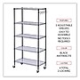 Alera® 5-Shelf Wire Shelving Kit with Casters and Shelf Liners, 36w x 18d x 72h, Black Anthracite~#|#~2C47D960-5A6E-4E57-805B25F22A6F47B2_sc7