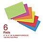 Staples Sticky Notes, 3" x 5", Summer Breeze Collection, Lined, 100 Sheets/Pad, 6 Pads/Pack (ST62870)~#|#~2D1A2C5F-8CA7-4996-B0C7A477069AA401_sc7