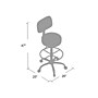 Boss Caressoft Vinyl Medical/Drafting Stool with Back Cushion, Black (B16245-BK)~#|#~2D8370CB-D165-4607-96732DBC0FCA5394_sc7