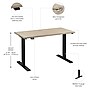 Bush Business Furniture Move 60 Series 48"W Electric Adjustable Standing Desk, Natural Elm/Black Powder Coat (M6S4824NEBK)~#|#~2D87B990-4F9F-40B7-A10081B78AE24AA6_sc7