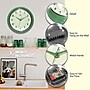 Infinity Instruments Round Retro Green Wall Clock, Aluminum, 12" (10940GR-12)~#|#~2D8F5C00-7E8E-4B7F-9207FBFDA24762A3_sc7