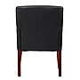 Boss Office Products Box Arm Faux Leather Guest Chair, Black/Mahogany (B619)~#|#~2E26448C-E166-486F-A010FC62F6457A54_sc7