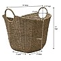Household Essentials Woven Storage Wicker Basket with Handles, Natural (ML-4005)~#|#~2E2B6ED2-3A95-450E-8A3D9B07C33472E4_sc7