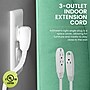 GoGreen Power 8' Extension Cord, 3-Outlet, 16 AWG, White (GG-19608)~#|#~2EFC9A02-460D-42D6-BCC12CA1D2A236B0_sc7