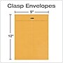 Quality Park Clasp & Moistenable Glue Kraft Catalog Envelopes, 9" x 12", Brown Kraft, 100/Box (QUA37890)~#|#~2F953C42-89C8-4065-A51161D0BFF158D6_sc7