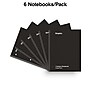 Staples 1-Subject Notebook, 8" x 10.5", College Ruled, 70 Sheets, Black, 6/Pack (ST58374C)~#|#~2FA1014A-CEE6-458D-83C29F8BDA50EA7D_sc7