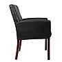 Boss Office Products Box Arm Faux Leather Guest Chair, Black/Mahogany (B619)~#|#~2FE4421B-FBFF-4FB2-A89E4C292C82925E_sc7