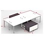 Boss Office Products Simple System 120"W 4-Person Workstation Desk Bundle, Driftwood, 4/Set (SGSD017-201)~#|#~30212533-1CED-45D2-99112638588C6165_sc7