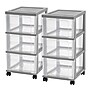 Iris 3-Drawer Storage Cart, Plastic, Elephant Gray, 2/Pack (500415)~#|#~308178A1-D730-4E6C-A03DD099D02C820B_sc7