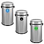 Alpine Industries Three-Stream Trash/Compost/Recycling Station, 51-Gallon, Stainless Steel (ALP470-65L-1-R-T-CO)~#|#~31D2ADA7-1CB0-4045-83C5C5E5CD48BDD7_sc7