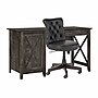 Bush Furniture Key West 54"W Computer Desk with Storage and Mid-Back Tufted Office Chair, Dark Gray Hickory (KWS020GH)~#|#~31D6204F-0FE0-44EC-A9BEA8F5C23311D3_sc7