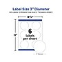Avery Sure Feed Laser/Inkjet Round Labels, 3" Dia, Glossy White, 60 Labels/Pack (22891)~#|#~31EB92D6-0615-4493-98BAFF85585120AE_sc7
