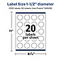 Avery Laser/Inkjet Round Multipurpose Labels, 1 0.5" Dia., 1,000 Labels/Box (94506)~#|#~31F9DB34-0199-4BB9-90535212C61C912C_sc7