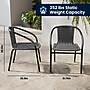 Flash Furniture Lila 28'' Square Table with 4 Rattan Stack Chairs, Gray (TLH073SQ037GY4)~#|#~3242CBBD-8B68-4C7D-A4816D8C9DA12E8C_sc7