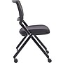 Lorell Mobile Mesh Back Nesting Chairsm Black, 2/Carton (LLR41846)~#|#~333C3775-208B-4A2D-B512E87A308E7E2B_sc7