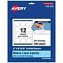 Avery Laser/Inkjet Square Multipurpose Labels, 2" x 2-3/16", Clear, 600/Box (94124)~#|#~34350373-46E6-401F-83554DD8D764B7B9_sc7