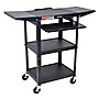 Luxor Metal Mobile Drop-Leaf Shelf Utility Cart with Lockable Wheels, Black (UCMT1KBDL)~#|#~34681092-ED95-41D5-8335DC96D1C3E0A0_sc7