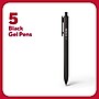 TRU RED™ Retractable Quick Dry Gel Pen, Extra Fine Point, 0.38mm, Black, 5/Pack (TR56951)~#|#~347010F4-5818-4B03-A24A042C4808B389_sc7