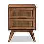 Baxton Studio Barrett 18.7"W x 15.7"D Wooden Nightstand with 2 Drawers, Walnut Brown (192-11298-HiT)~#|#~351C1035-A583-440E-8BDCF3835348330E_sc7