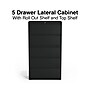 Staples HL8000 Commercial 5-Drawer Lateral File Cabinet, Locking, Letter/Legal, Black, 36"W (21754D)~#|#~351C1B7F-98AD-4E59-A470D744FA5B3AE5_sc7