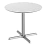 Flash Furniture TopGuard 36" Round Wood Dining Table with X-Base, White Faux Marble/Silver Base (STRD36WMAT3030S)~#|#~35408D92-7160-4AE8-BF4B1D4C82EBDF33_sc7