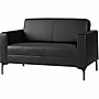 Lorell Clarke Series Vinyl Loveseat, Black (LLR86951)~#|#~355E771D-CC1E-45D0-B12CB40CD1468C89_sc7